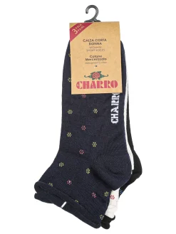 Charro Confezione da 3 paia di calze corte da donna in cotone