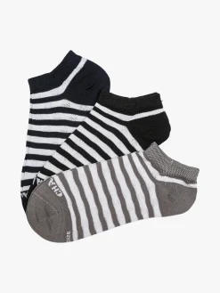 Charro Confezione da 3 paia di calze sneakers a righe da donna in cotone