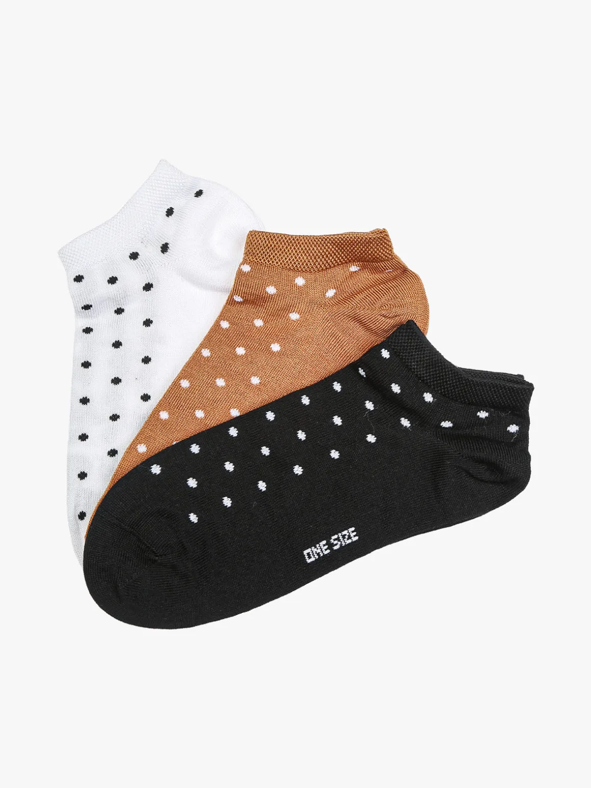 Charro Confezione da 3 paia di calze corte sneakers da donna a pois