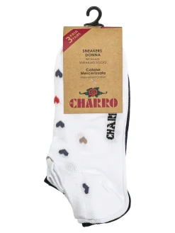 Charro Confezione da 3 paia di calze corte da donna in cotone