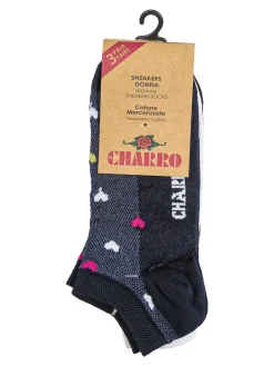 Charro Confezione da 3 paia di calze corte da donna in cotone