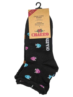 Charro Confezione da 3 paia di calze corte da donna in cotone
