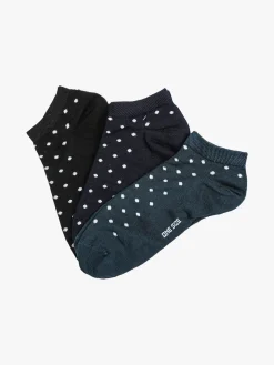 Charro Confezione da 3 paia di calze corte sneakers da donna a pois