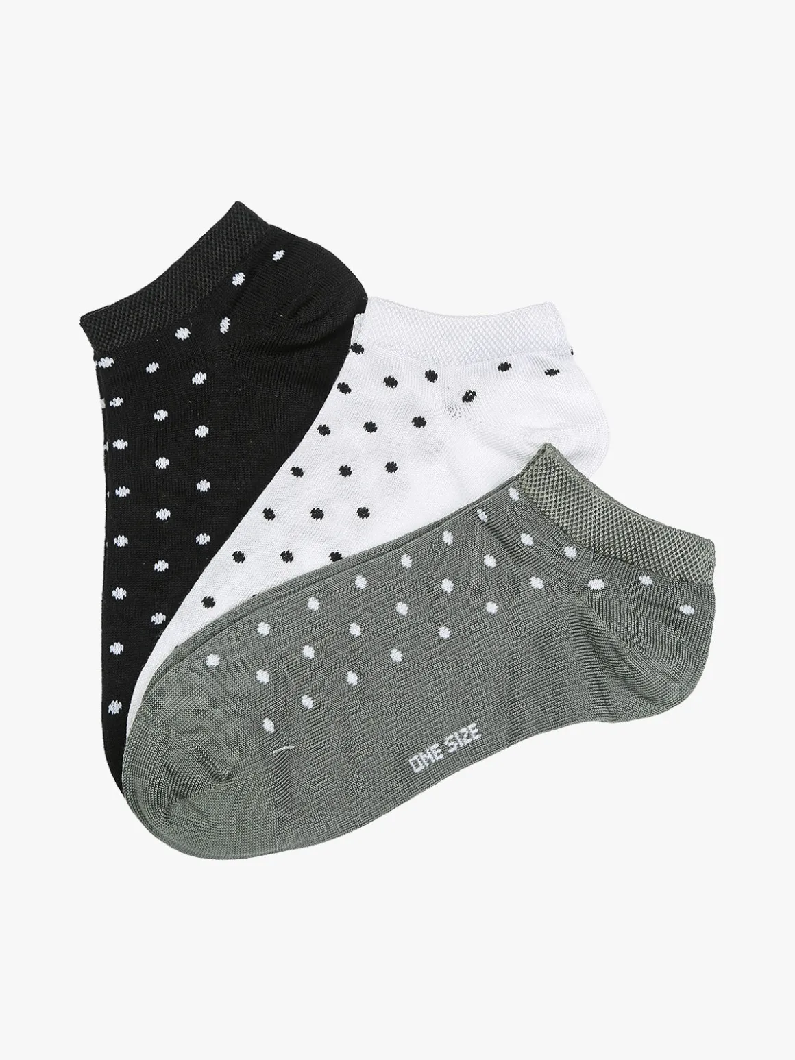 Charro Confezione da 3 paia di calze corte sneakers da donna a pois