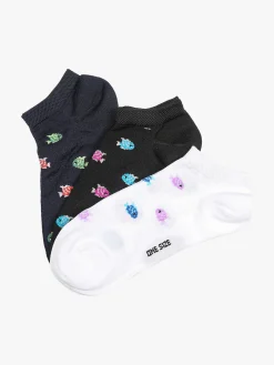 Charro Confezione da 3 paia di calze corte sneakers da donna in cotone