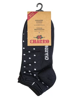 Charro Confezione da 3 paia di calze corte sneakers da donna a pois
