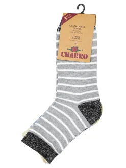 Charro Confezione da 3 paia di calze corte donna a righe