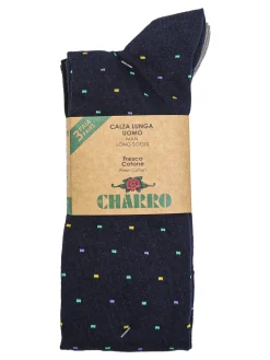 Charro Confezione da 3 paia di calze lunghe da uomo in fresco cotone