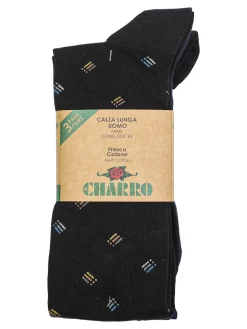 Charro Confezione da 3 paia di calze lunghe da uomo in cotone