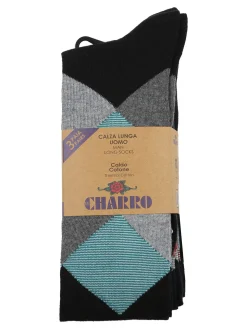 Charro Confezione da 3 paia di calze lunghe uomo