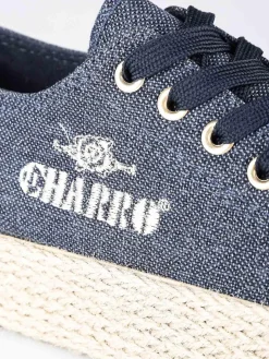 Charro Scarpe in tela jeans con platform in corda