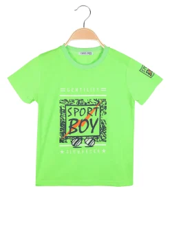 Child Face T-shirt fluo a manica corta da bambino