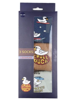 Chill Duck Confezione da 3 paia di calze tennis unisex con disegni