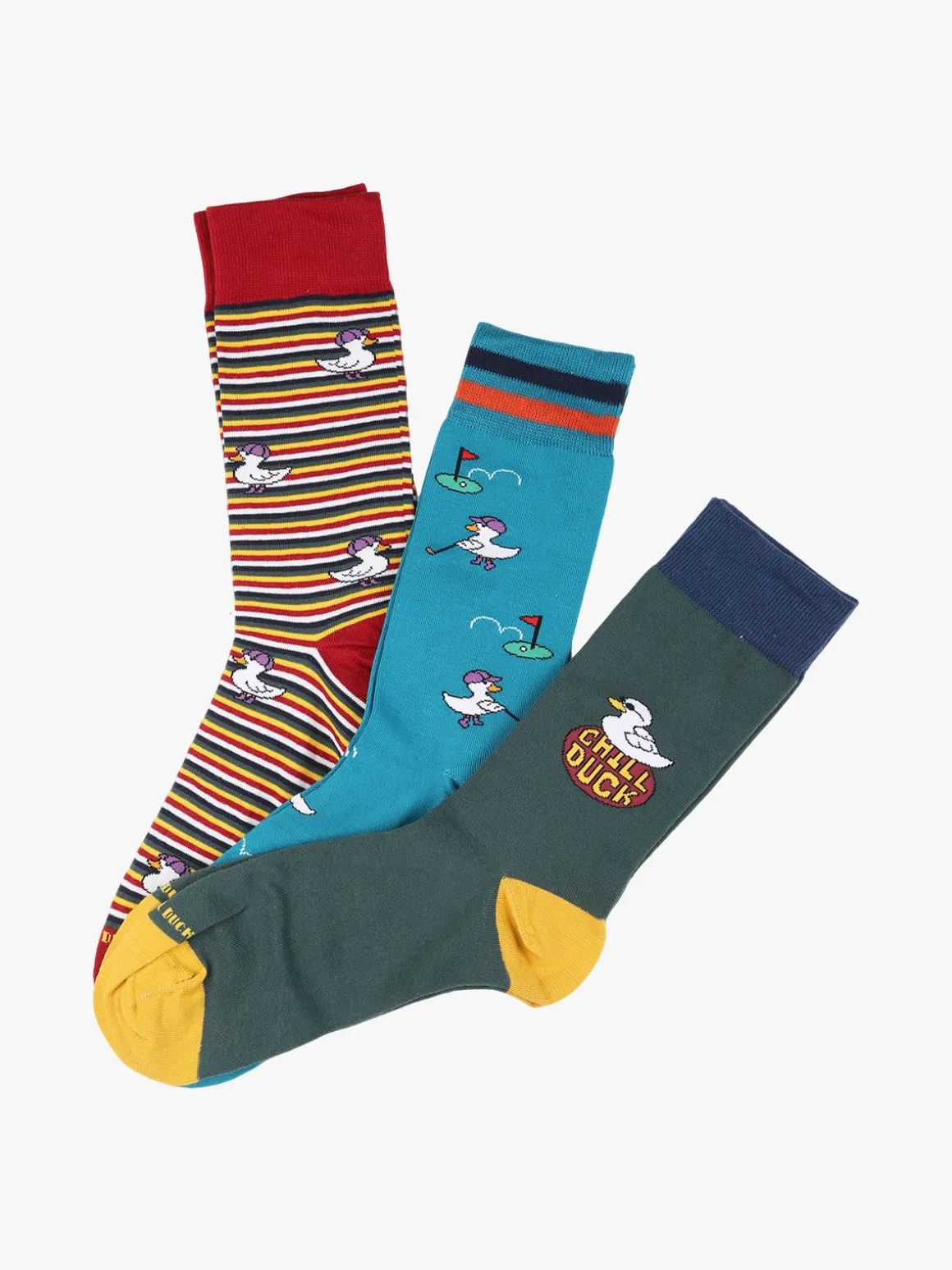 Chill Duck Confezione da 3 paia di calze tennis unisex con disegni