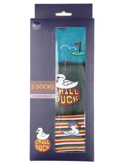 Chill Duck Confezione da 3 paia di calze tennis unisex con disegni