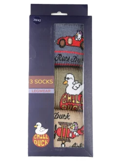 Chill Duck Confezione da 3 paia di calze unisex tennis con disegni