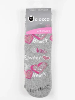 Ciocca Calze antiscivolo da bambina con cuori