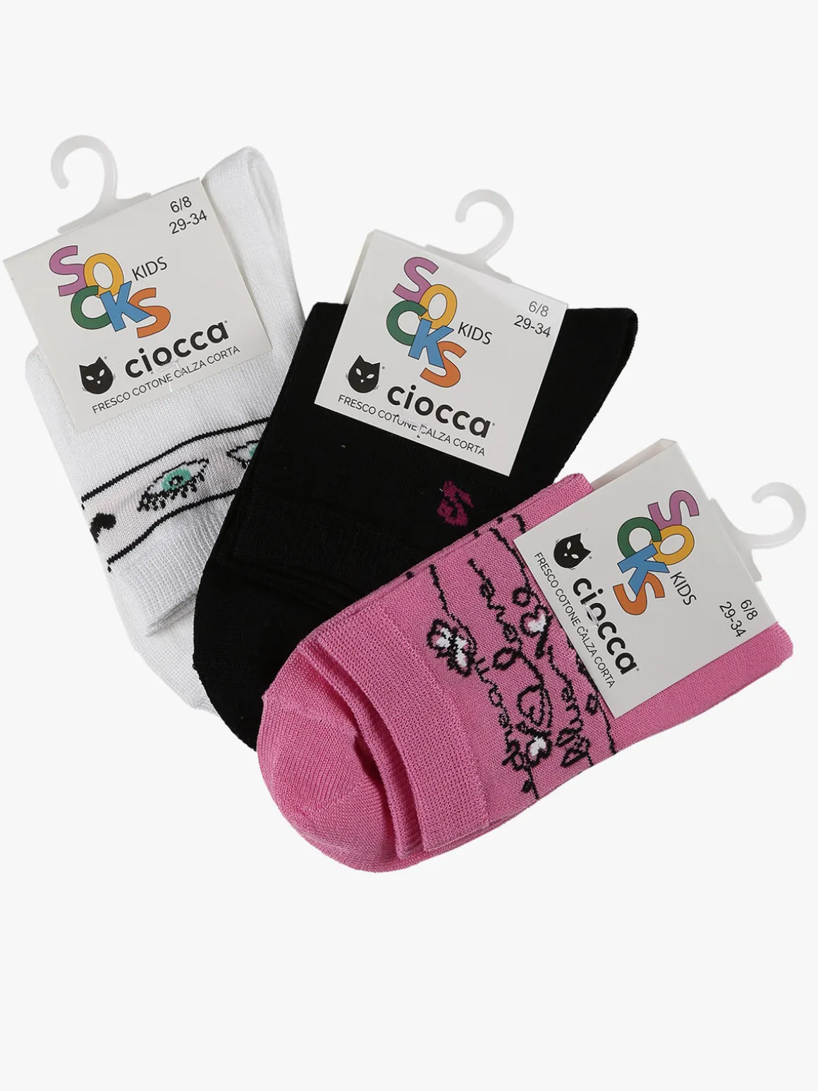 Ciocca Calze corte da bambina 3 paia