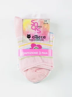 Ciocca Calze corte da bambina. Confezione da 3 paia
