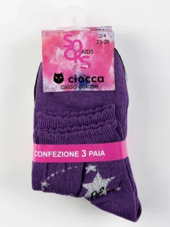 Ciocca Calze corte da bambina in caldo cotone 3 paia