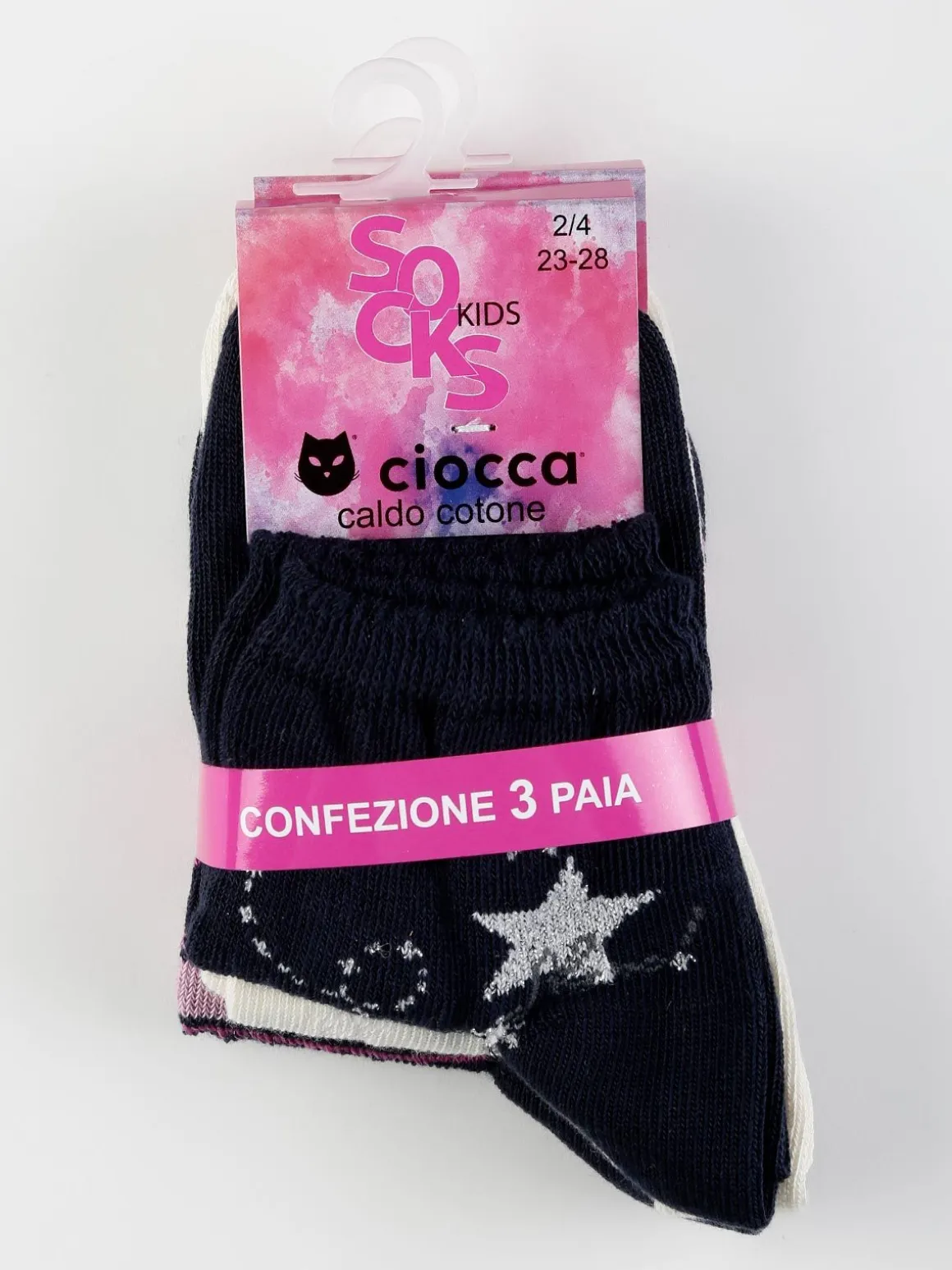 Ciocca Calze corte da bambina in caldo cotone 3 paia