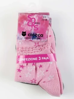 Ciocca Calze corte da bambina in caldo cotone 3 paia