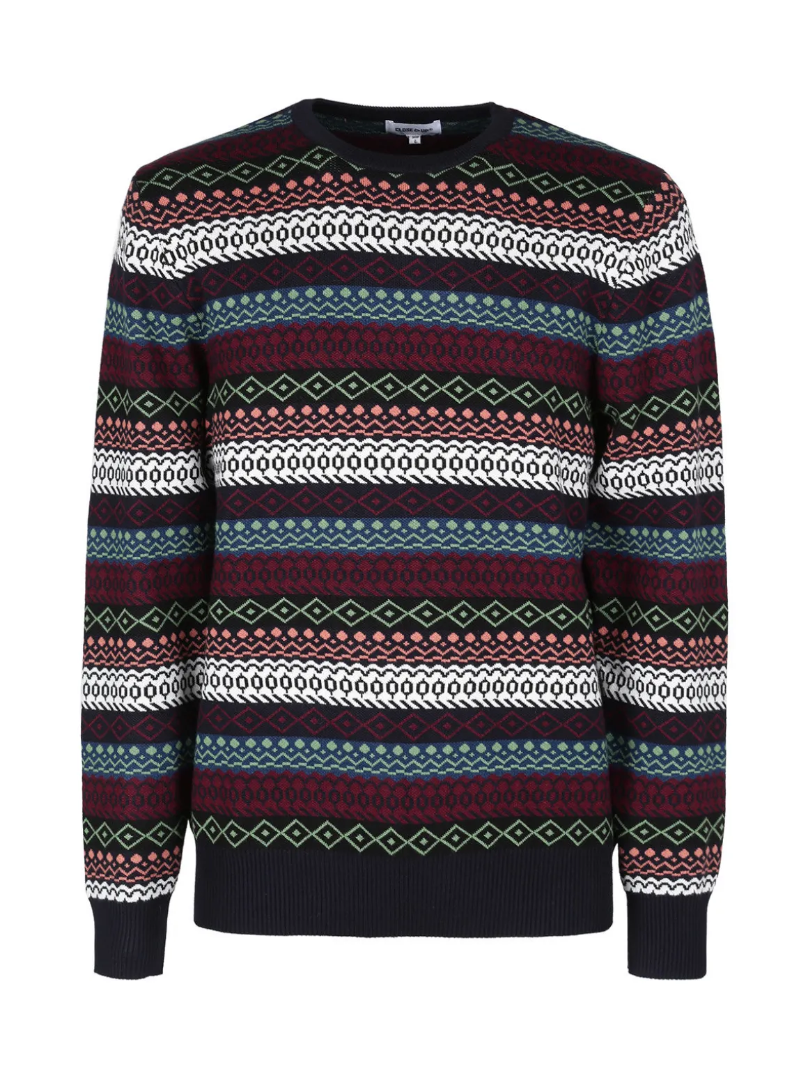 Close-Up Maglione girocollo da uomo con stampe colorate