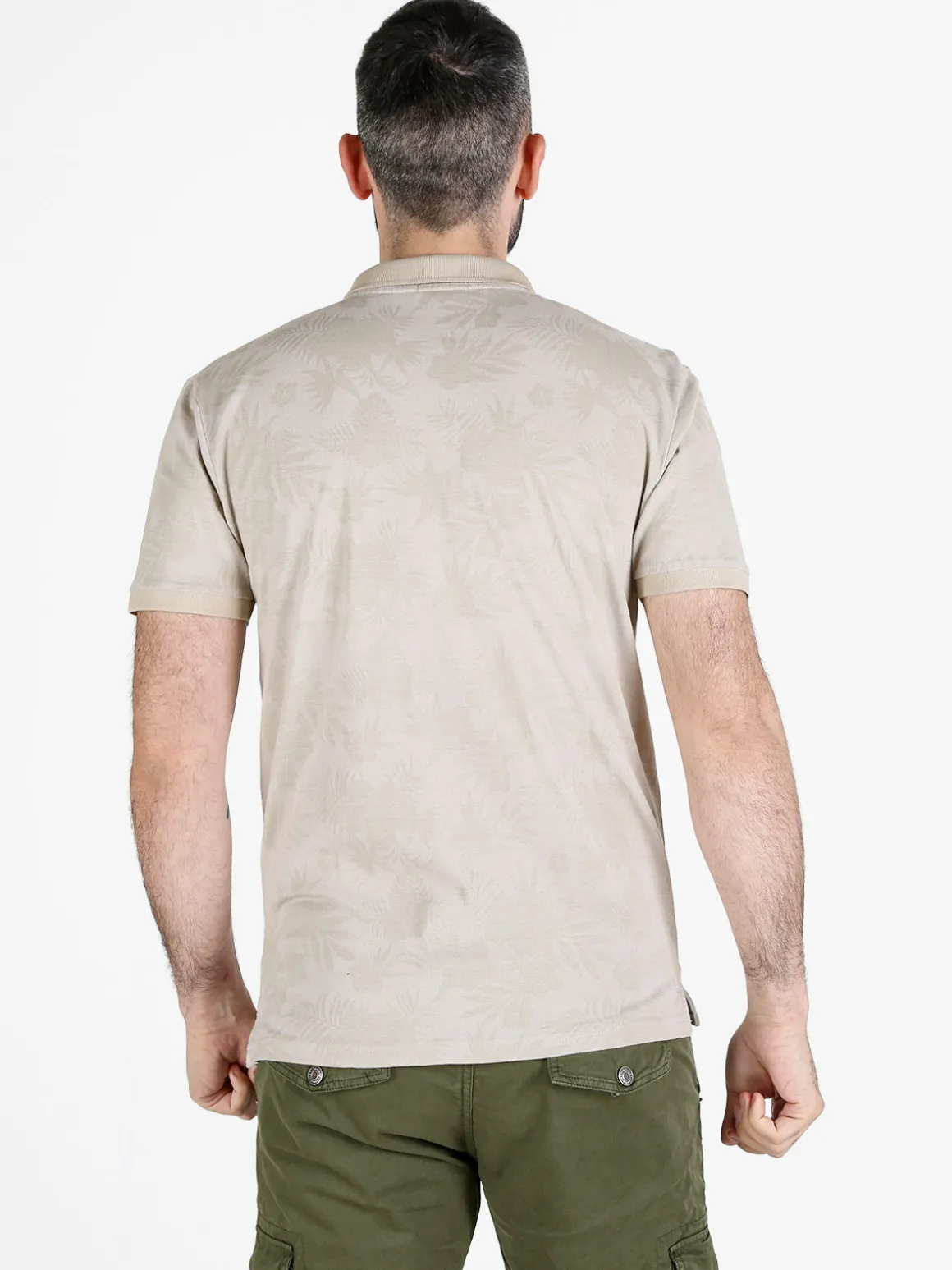 Close-Up Polo da uomo in cotone a maniche corte con stampa