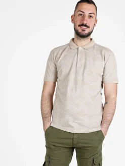 Close-Up Polo da uomo in cotone a maniche corte con stampa