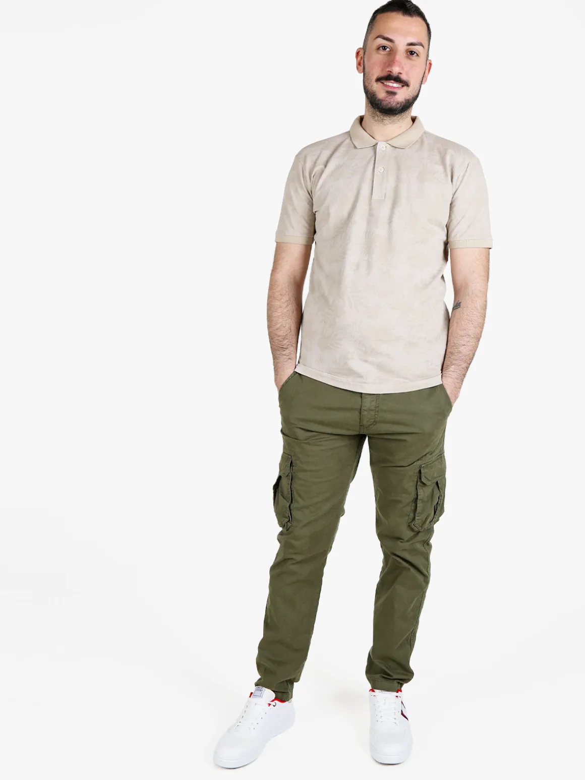 Close-Up Polo da uomo in cotone a maniche corte con stampa
