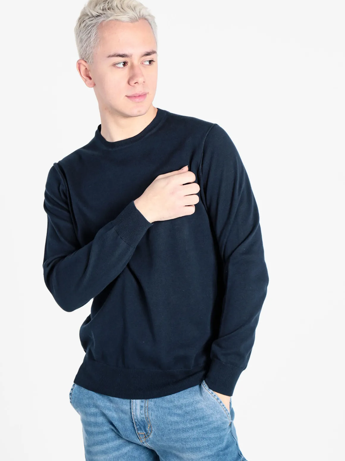 Close-Up Pullover girocollo da uomo in maglia