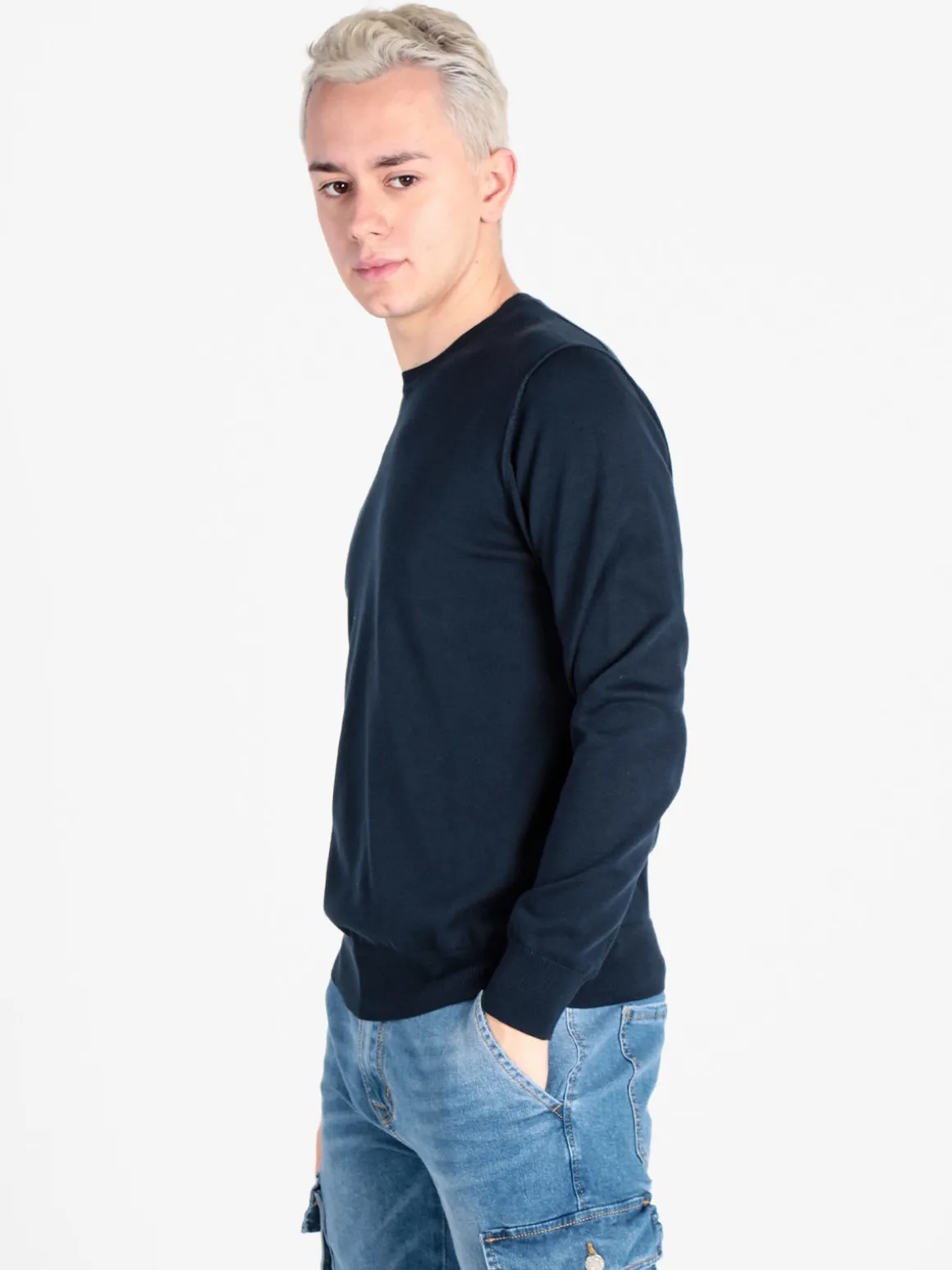 Close-Up Pullover girocollo da uomo in maglia