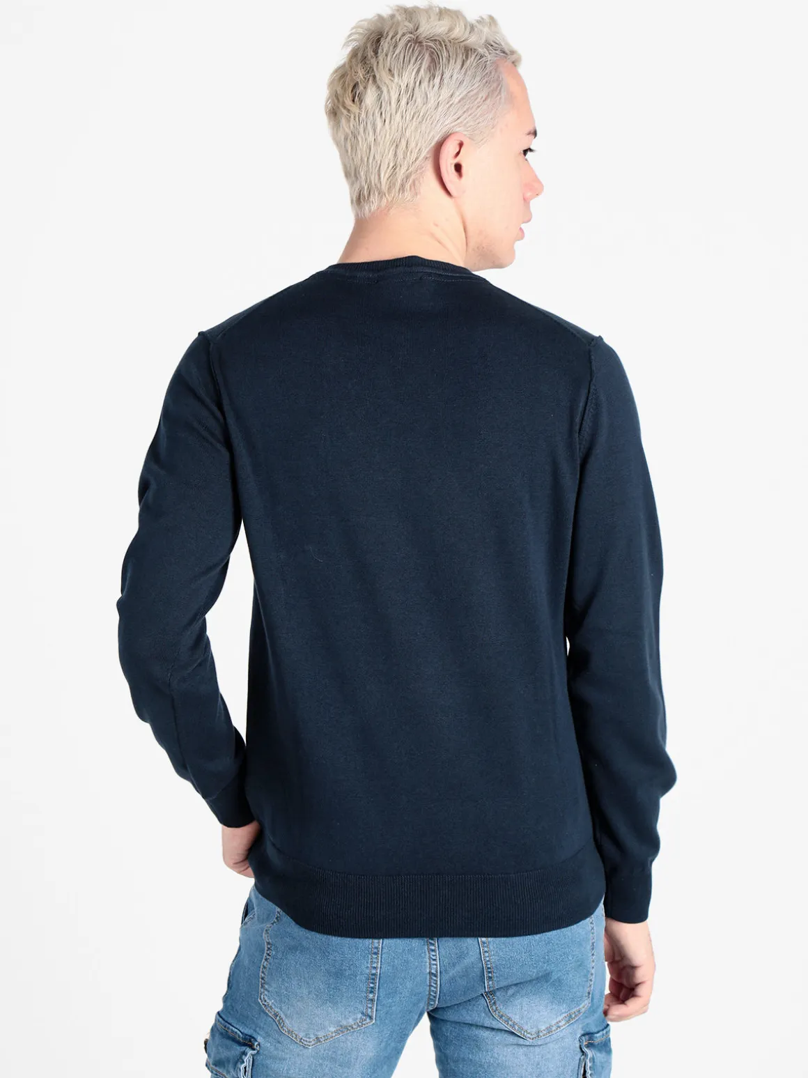 Close-Up Pullover girocollo da uomo in maglia