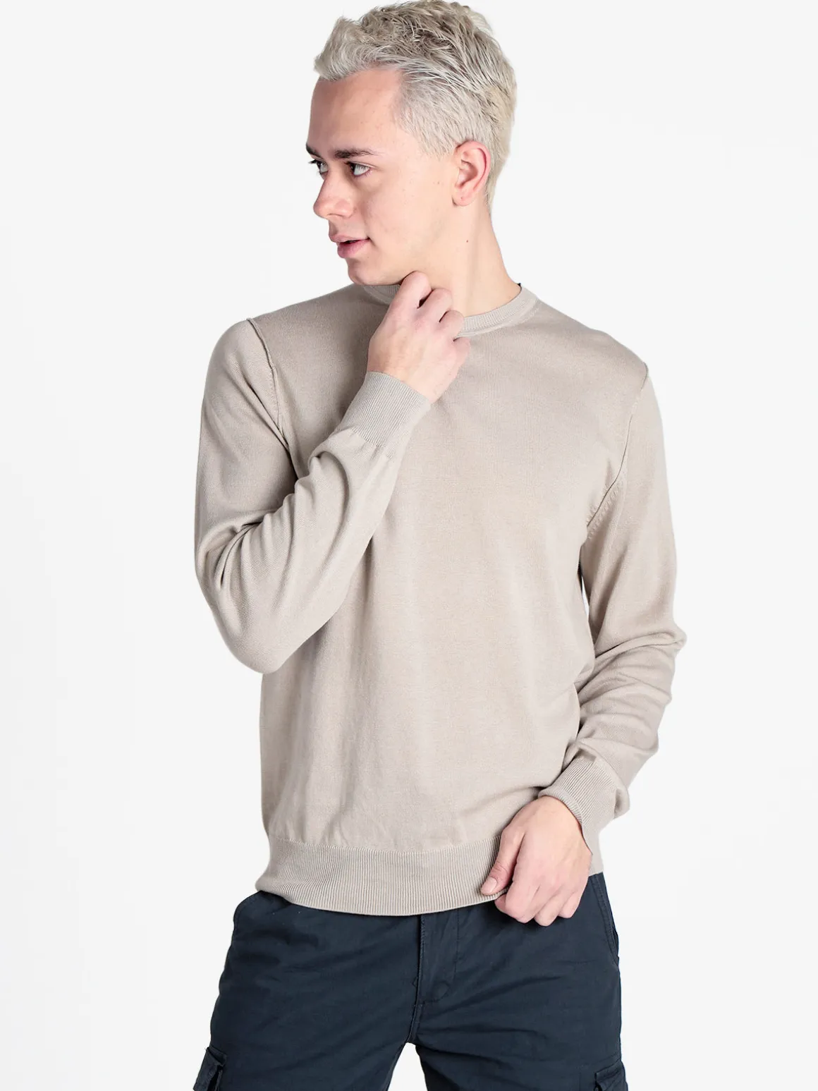 Close-Up Pullover girocollo da uomo in maglia