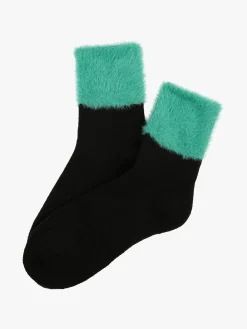 Coconuda Calze corte da donna con bordo peloso - verde