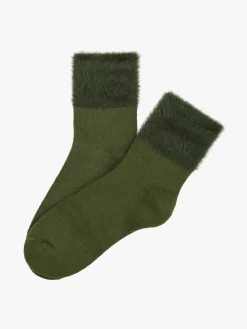 Coconuda Calze corte da donna con bordo peloso - verde