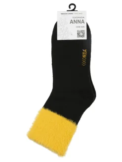 Coconuda Calze corte da donna con bordo peloso - giallo