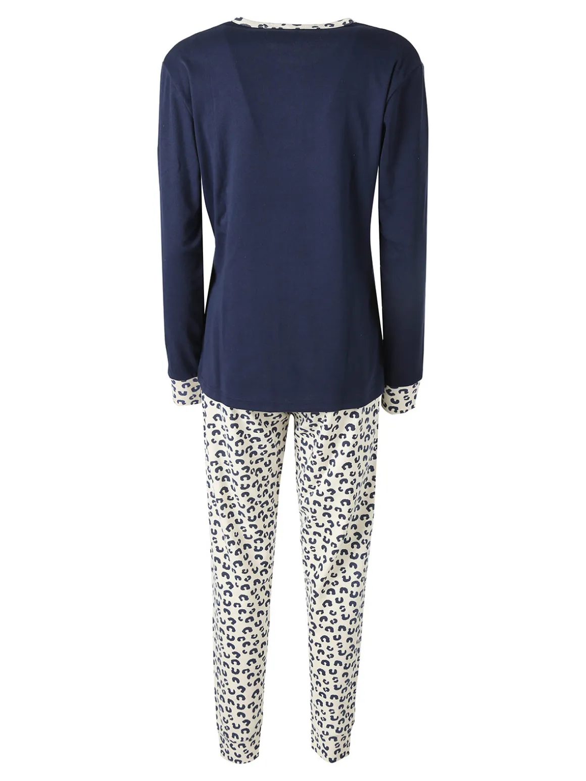 Coconuda Pigiama donna animalier in cotone - blu scuro