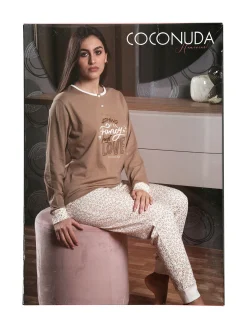 Coconuda Pigiama donna animalier in cotone - blu scuro