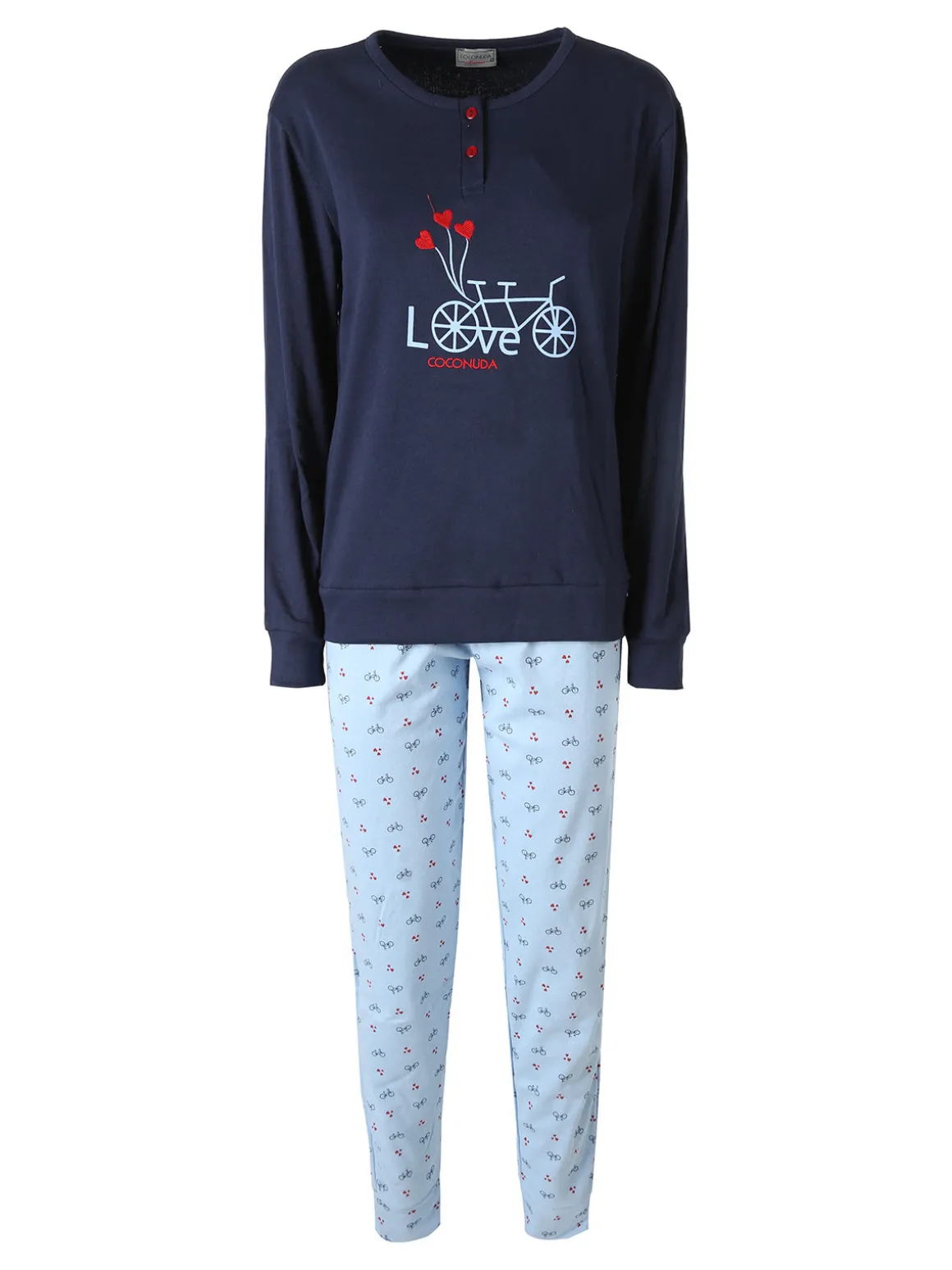 Coconuda Pigiama donna in cotone con stampe - blu scuro