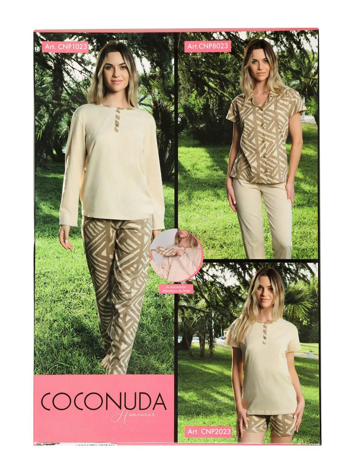 Coconuda Pigiama lungo da donna in cotone - rosa