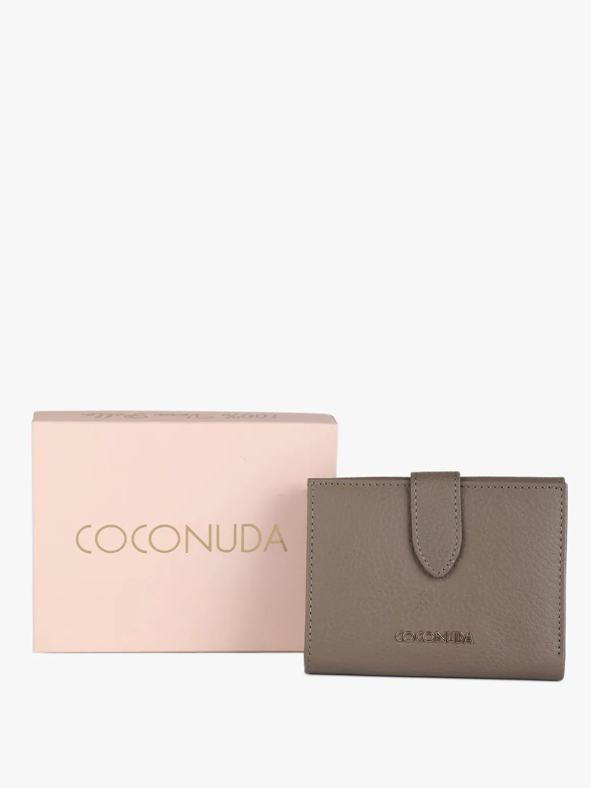 Coconuda Portafoglio in pelle da donna con bottone e bustina removibile