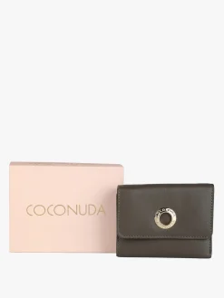 Coconuda Portafoglio rettangolare in pelle da donna con bottone