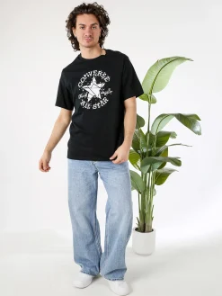 Converse BROKEN GLASS t-shirt uomo con stampa logo - nero