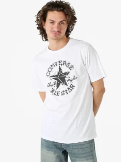 Converse BROKEN GLASS t-shirt uomo con stampa logo - bianco