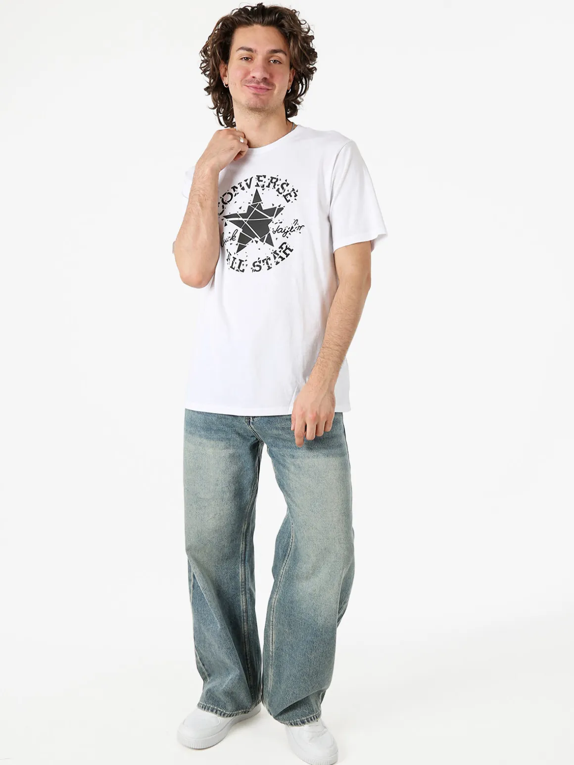 Converse BROKEN GLASS t-shirt uomo con stampa logo - bianco