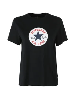Converse CHUCK PATCH TEE - T-shirt donna con logo - nero