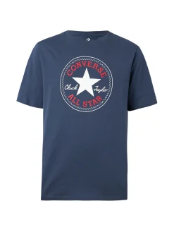 Converse CHUCK PATCH TEE t-shirt da uomo in cotone con stampa logo - blu scuro