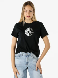Converse CHUCK TAYLOR T-shirt donna in cotone con logo - bianco