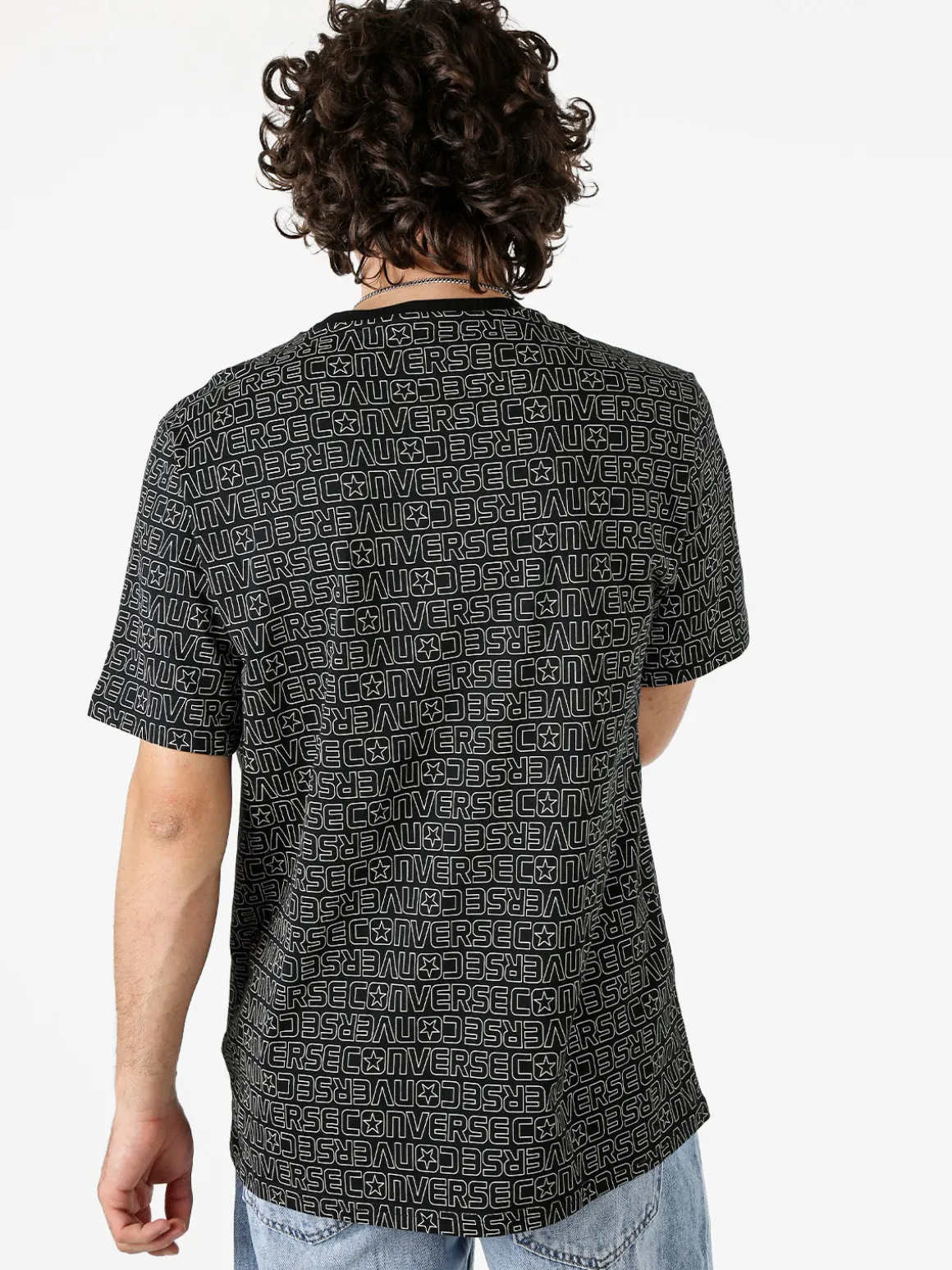 Converse CHUCK TEE t-shirt in cotone da uomo con stampe logo - nero